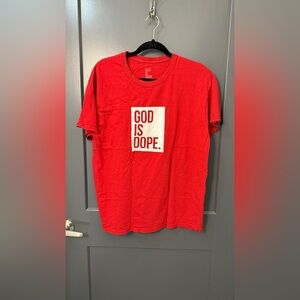 Red 'God Is Dope' T-Shirt